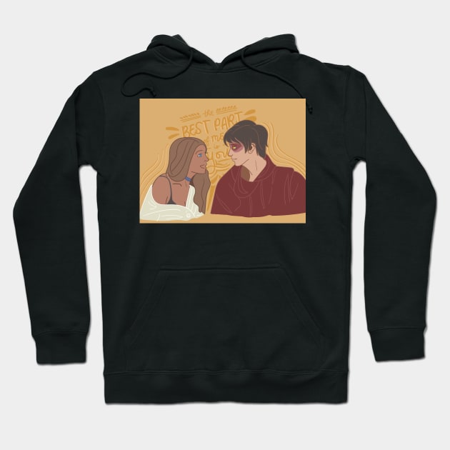 Modern Zutara print with "Best Part of Me" calligraphy Hoodie by jacqstoned